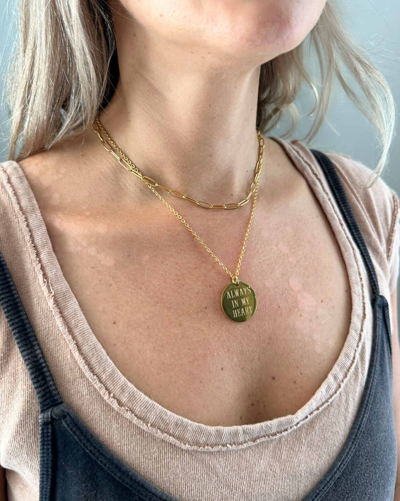 Custom Disc & Paperclip Necklace Bundle Set