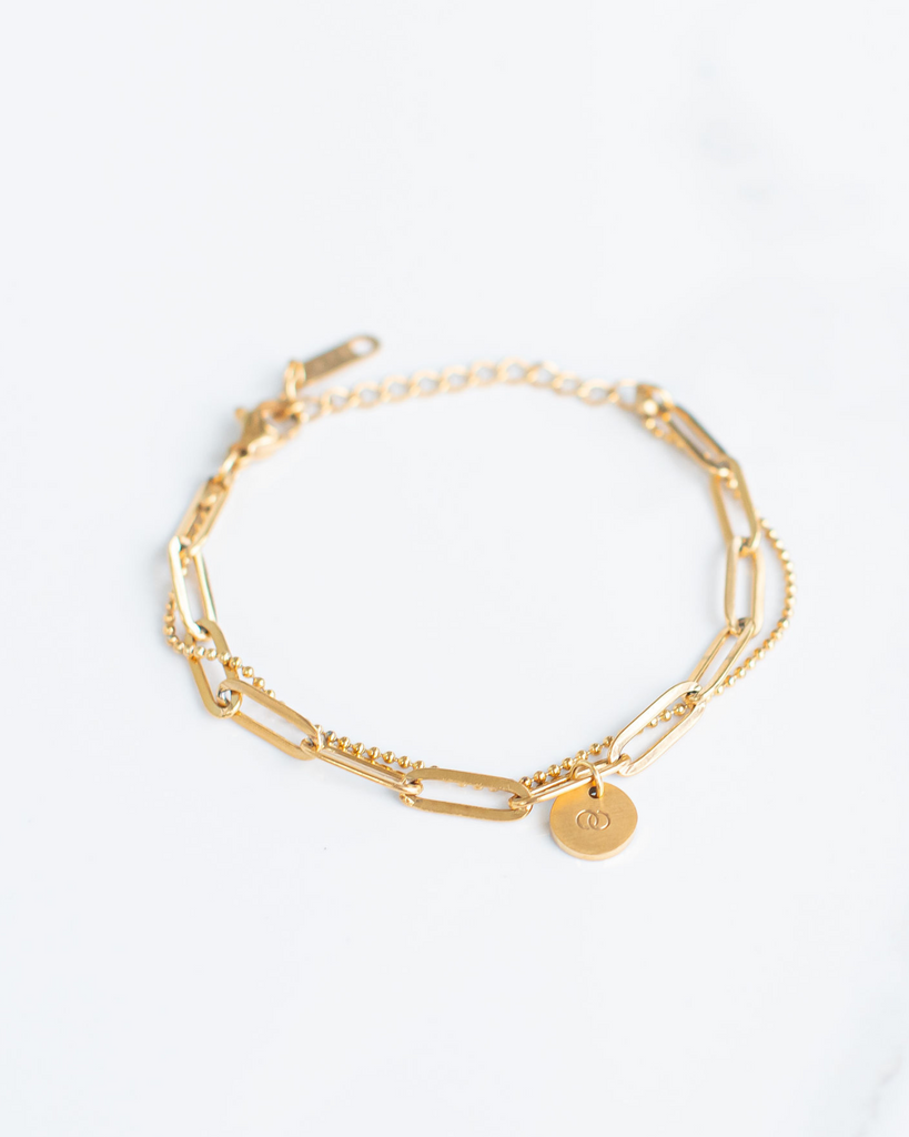 18k Gold Custom Initial Charm Bracelet