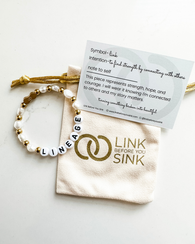 Custom 18k Gold/Natural Pearl Link Bracelet