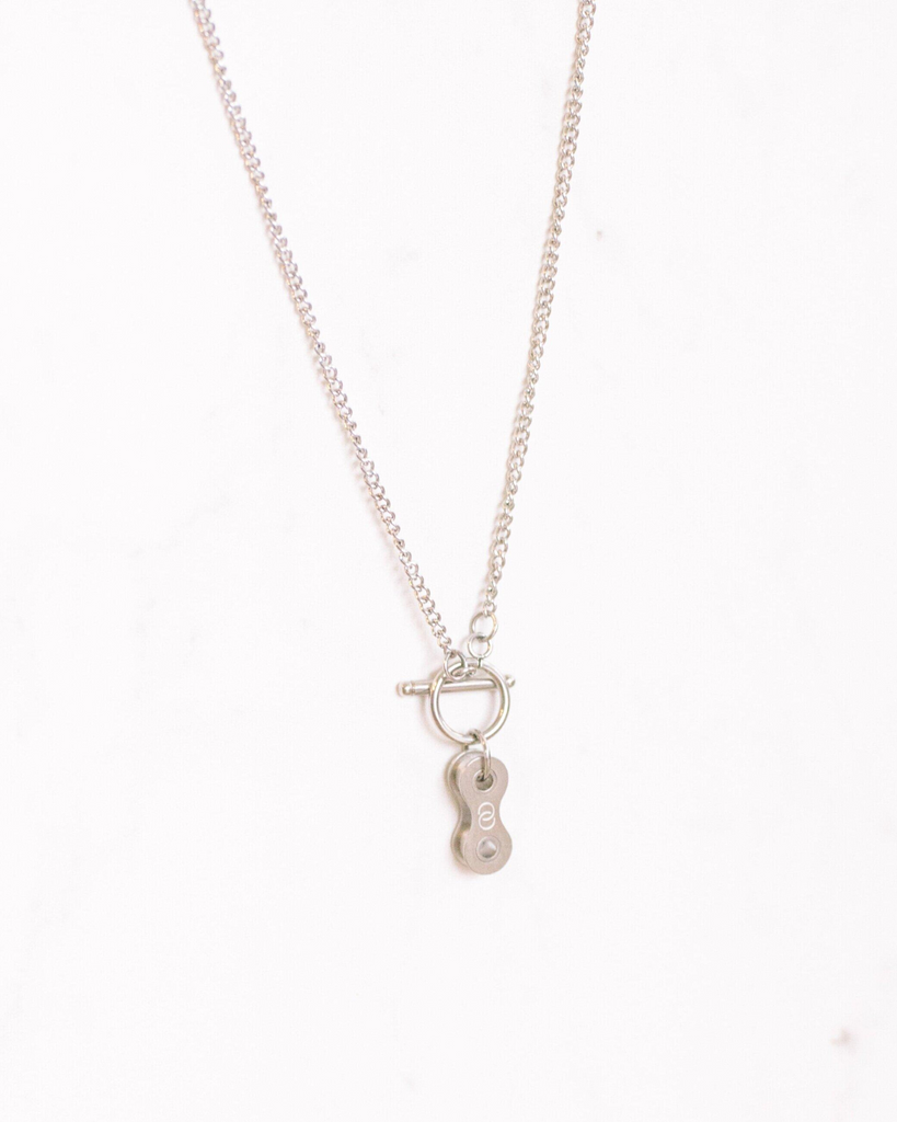Silver Toggle Double Link Necklace