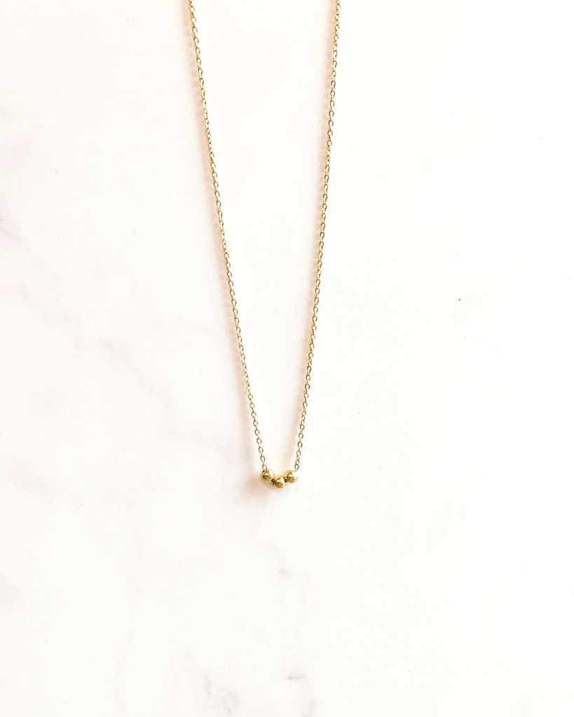 18k Gold Filled Dainty Bead Necklace