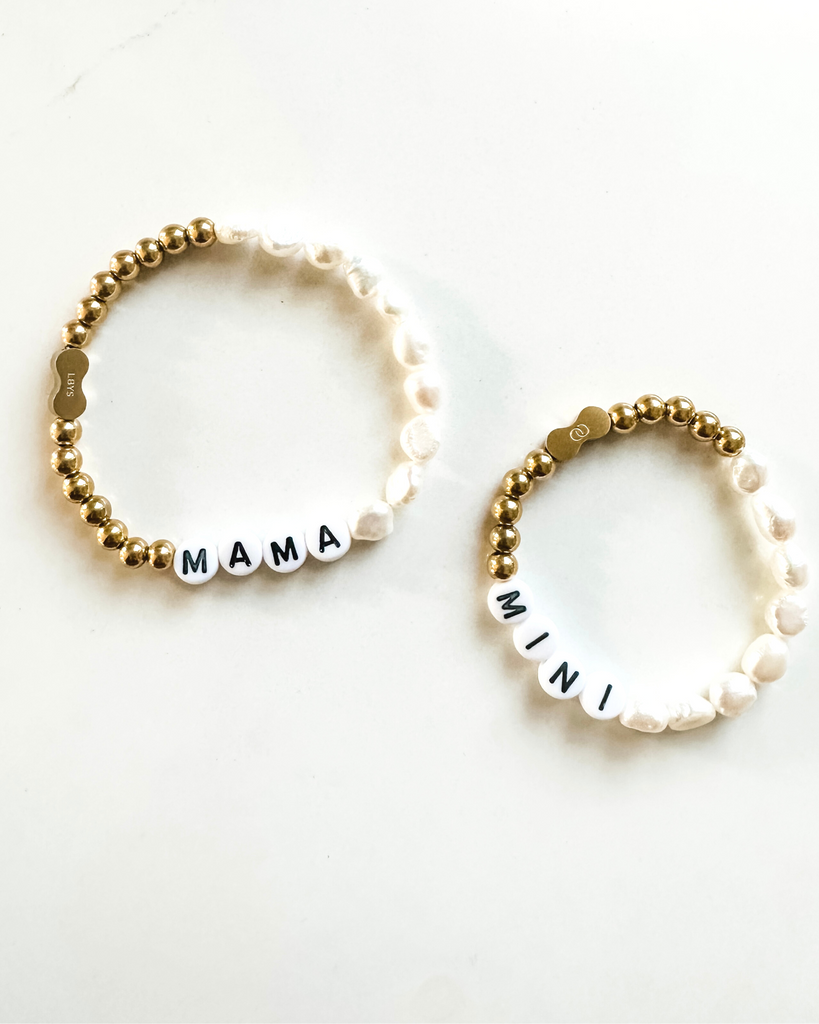 Custom Mama/Child 18k Gold/Pearl Set